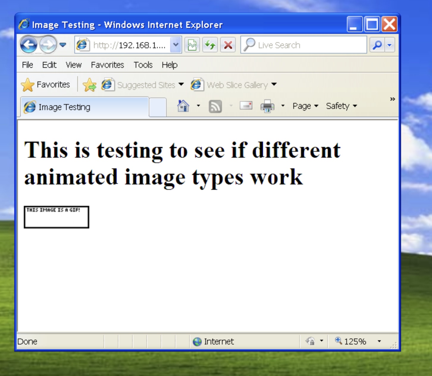 internet explorer screenshot from windows xp